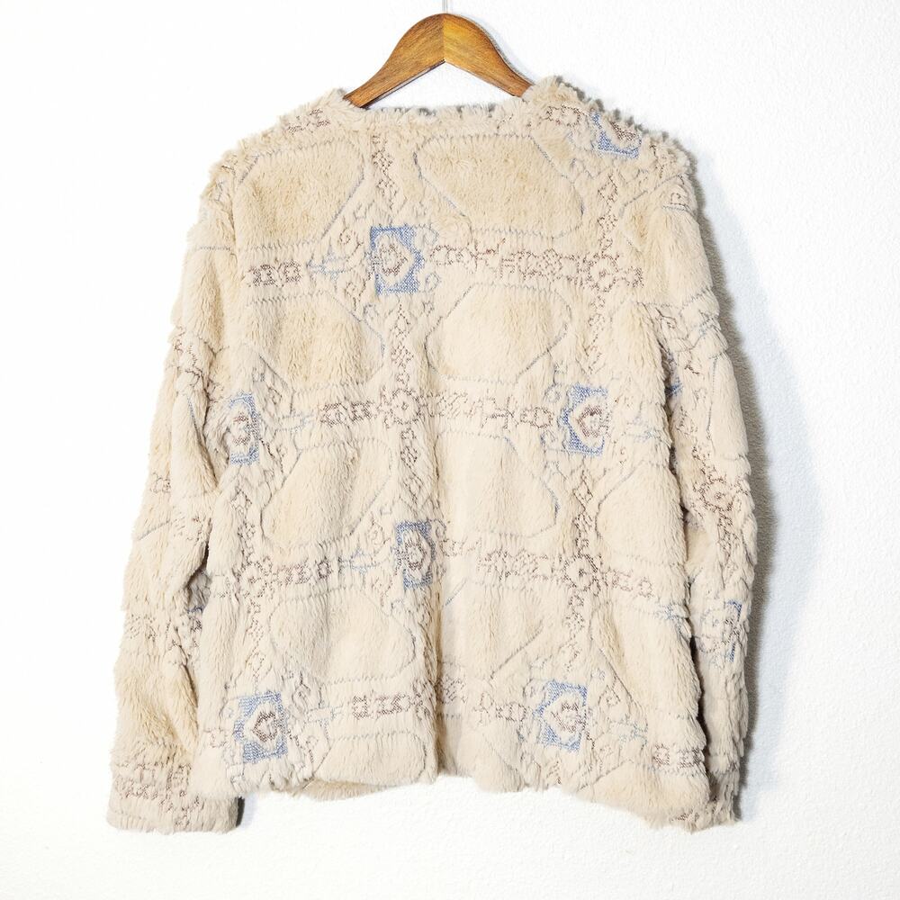Paparazzi Textured Cardigan Jacket Cream XL Boho Romantic Cottagecore - Picture 2 of 8